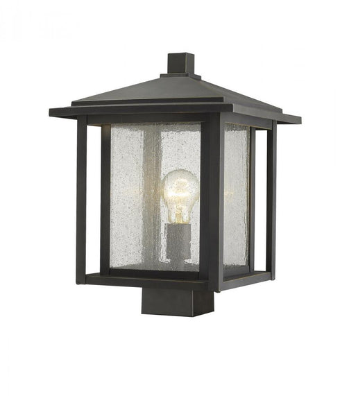 Z-Lite Aspen 1 Light Outdoor Post Mount Fixture in Black Finish Model: 554PHBS-BK