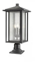 Z-Lite Aspen 3 Light Outdoor Pier Mounted Fixture in Black Finish Model: 554PHXLR-533PM-BK