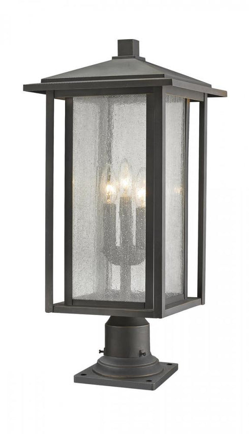 Z-Lite Aspen 3 Light Outdoor Pier Mounted Fixture in Black Finish Model: 554PHXLR-533PM-BK