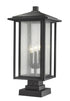 Z-Lite Aspen 3 Light Outdoor Pier Mounted Fixture in Black Finish Model: 554PHXLS-SQPM-BK