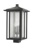 Z-Lite Aspen 3 Light Outdoor Post Mount Fixture in Black Finish Model: 554PHXLS-BK
