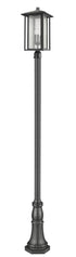 Z-Lite Aspen 3 Light Outdoor Post Mounted Fixture in Black Finish Model: 554PHXLR-518P-BK