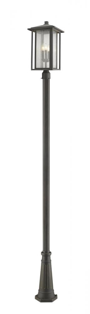 Z-Lite Aspen 3 Light Outdoor Post Mounted Fixture in Black Finish Model: 554PHXLR-519P-BK