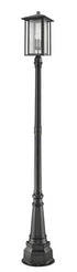 Z-Lite Aspen 3 Light Outdoor Post Mounted Fixture in Black Finish Model: 554PHXLR-564P-BK