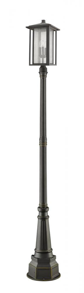 Z-Lite Aspen 3 Light Outdoor Post Mounted Fixture in Black Finish Model: 554PHXLR-564P-BK