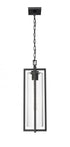 Z-Lite Aura 1 Light Outdoor Chain Mount Ceiling Fixture in Black Finish Model: 5013CHB-BK