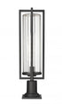 Z-Lite Aura 1 Light Outdoor Pier Mounted Fixture in Black Finish Model: 5013PHBR-533PM-BK