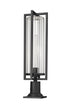 Z-Lite Aura 1 Light Outdoor Pier Mounted Fixture in Black Finish Model: 5013PHBR-533PM-BK