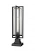 Z-Lite Aura 1 Light Outdoor Pier Mounted Fixture in Black Finish Model: 5013PHBS-SQPM-BK