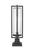 Z-Lite Aura 1 Light Outdoor Pier Mounted Fixture in Black Finish Model: 5013PHBS-SQPM-BK
