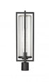 Z-Lite Aura 1 Light Outdoor Post Mount Fixture in Black Finish Model: 5013PHBR-BK