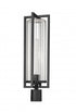 Z-Lite Aura 1 Light Outdoor Post Mount Fixture in Black Finish Model: 5013PHBR-BK