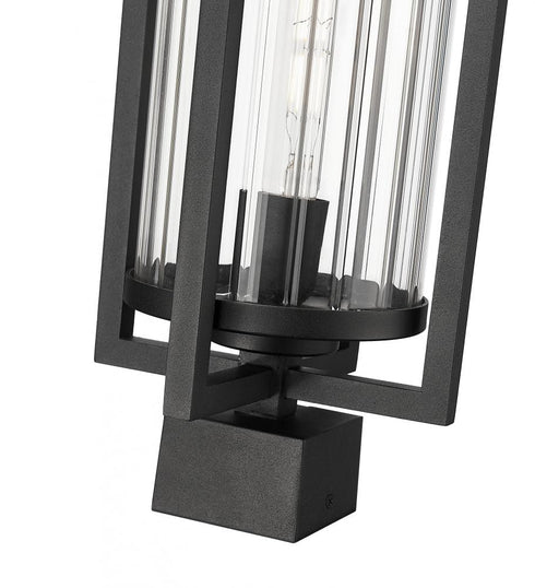 Z-Lite Aura 1 Light Outdoor Post Mount Fixture in Black Finish Model: 5013PHBS-BK