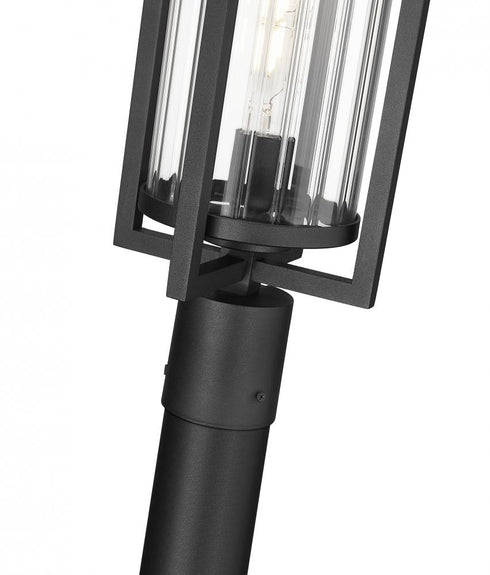 Z-Lite Aura 1 Light Outdoor Post Mounted Fixture in Black Finish Model: 5013PHBR-5009P120-BK