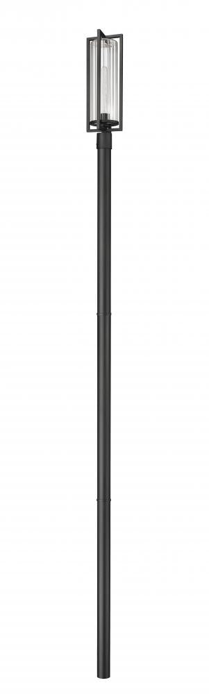 Z-Lite Aura 1 Light Outdoor Post Mounted Fixture in Black Finish Model: 5013PHBR-5009P120-BK