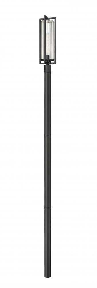 Z-Lite Aura 1 Light Outdoor Post Mounted Fixture in Black Finish Model: 5013PHBR-5009P96-BK