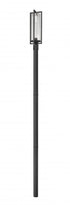 Z-Lite Aura 1 Light Outdoor Post Mounted Fixture in Black Finish Model: 5013PHBR-5009P96-BK