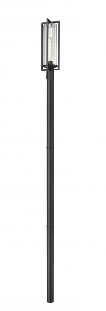 Z-Lite Aura 1 Light Outdoor Post Mounted Fixture in Black Finish Model: 5013PHBR-5009P96-BK