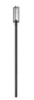 Z-Lite Aura 1 Light Outdoor Post Mounted Fixture in Black Finish Model: 5013PHBR-5009P96-BK