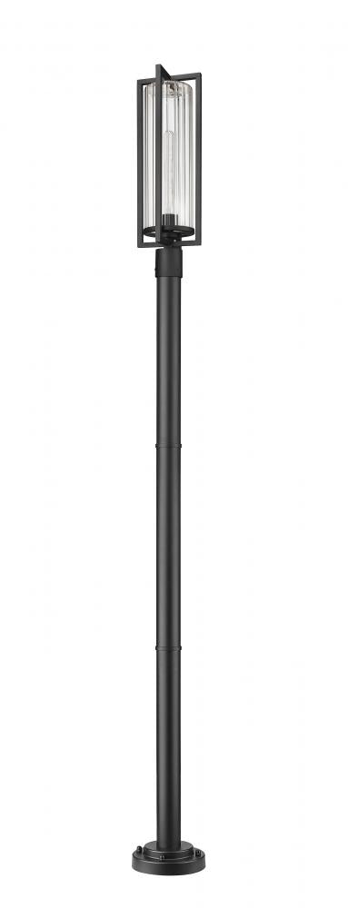 Z-Lite Aura 1 Light Outdoor Post Mounted Fixture in Black Finish Model: 5013PHBR-5012P-BK