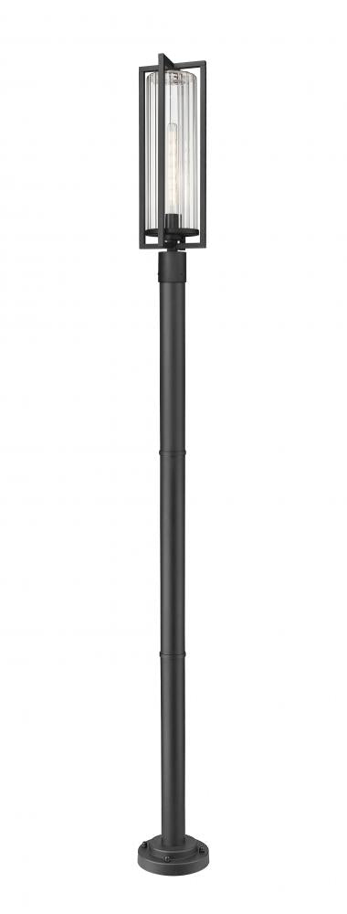 Z-Lite Aura 1 Light Outdoor Post Mounted Fixture in Black Finish Model: 5013PHBR-567P-BK