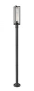 Z-Lite Aura 1 Light Outdoor Post Mounted Fixture in Black Finish Model: 5013PHBR-567P-BK