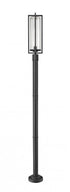 Z-Lite Aura 1 Light Outdoor Post Mounted Fixture in Black Finish Model: 5013PHBR-567P-BK