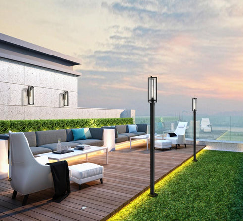 Z-Lite Aura 1 Light Outdoor Post Mounted Fixture in Black Finish Model: 5013PHBS-536P-BK