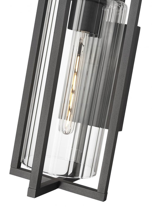 Z-Lite Aura 1 Light Outdoor Wall Light in Black Finish Model: 5013M-BK