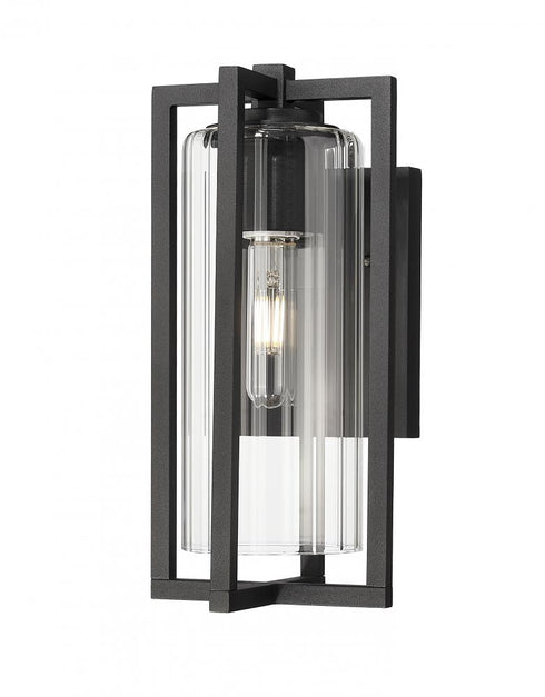 Z-Lite Aura 1 Light Outdoor Wall Light in Black Finish Model: 5013S-BK