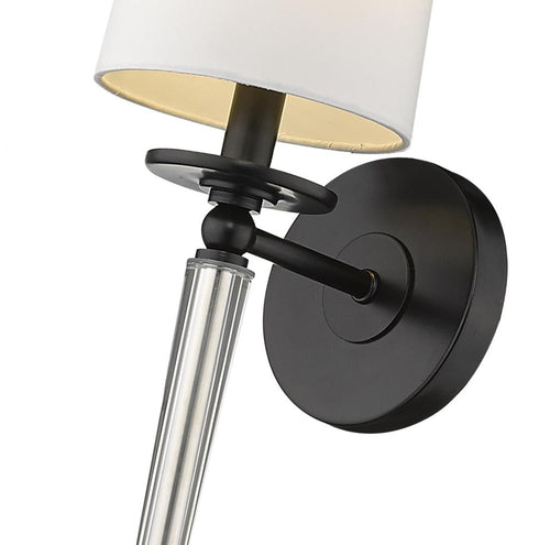 Z-Lite Avery 1 Light Wall Sconce in Matte Black Finish Model: 810-1S-MB