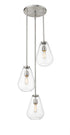 Z-Lite Ayra 3 Light Chandelier in Brushed Nickel Finish Model: 488P8-3R-BN