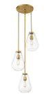 Z-Lite Ayra 3 Light Chandelier in Brushed Nickel Finish Model: 488P8-3R-BN