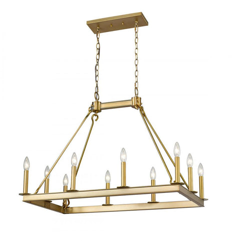 Z-Lite Barclay 10 Light Linear Chandelier in Matte Black Finish Model: 482-10L-MB