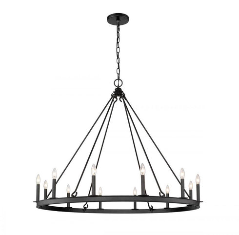 Z-Lite Barclay 12 Light Chandelier in Matte Black Finish Model: 482R-12MB