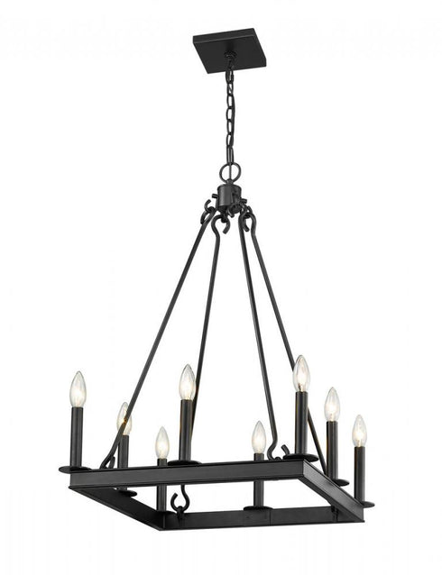 Z-Lite Barclay 8 Light Chandelier in Matte Black Finish Model: 482S-8-20MB