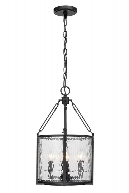Z-Lite Barrington 4 Light Pendant in Matte Black Finish Model: 346P12-MB