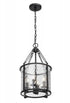 Z-Lite Barrington 4 Light Pendant in Matte Black Finish Model: 346P12-MB