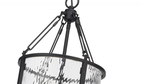 Z-Lite Barrington 4 Light Pendant in Matte Black Finish Model: 346P12-MB
