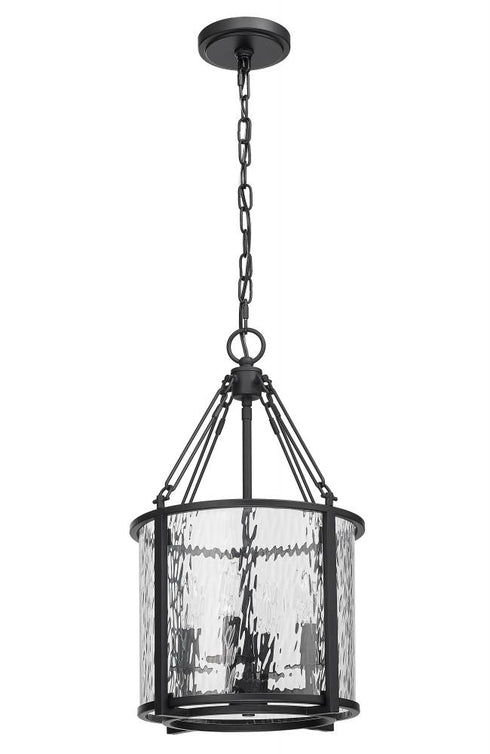 Z-Lite Barrington 4 Light Pendant in Matte Black Finish Model: 346P12-MB