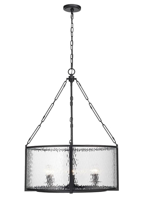 Z-Lite Barrington 6 Light Chandelier in Matte Black Finish Model: 346P26-MB