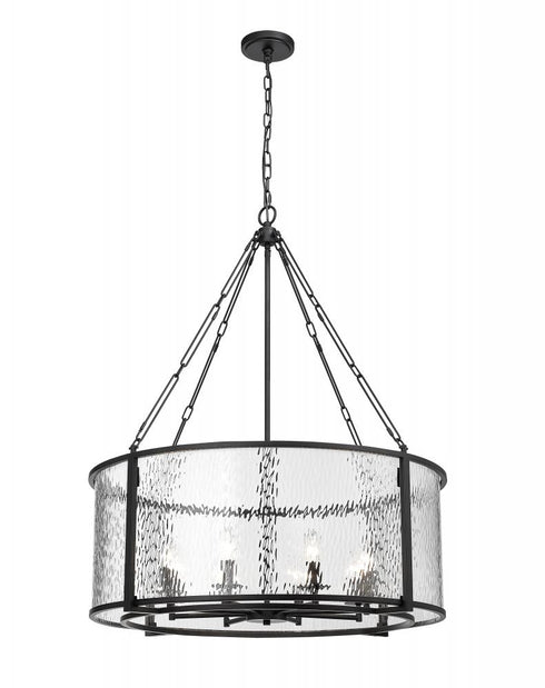 Z-Lite Barrington 8 Light Chandelier in Matte Black Finish Model: 346P32-MB