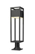 Z-Lite Barwick 1 Light Outdoor Pier Mounted Fixture in Black Finish Model: 585PHBR-533PM-BK-LED