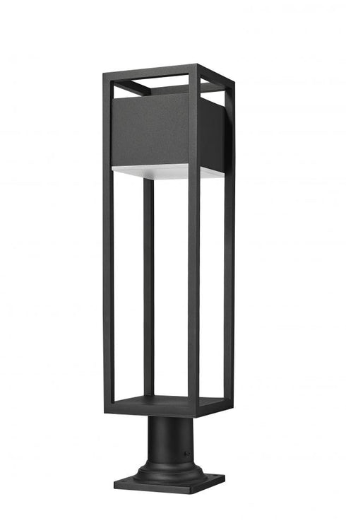 Z-Lite Barwick 1 Light Outdoor Pier Mounted Fixture in Black Finish Model: 585PHBR-533PM-BK-LED