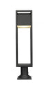 Z-Lite Barwick 1 Light Outdoor Pier Mounted Fixture in Black Finish Model: 585PHBR-533PM-BK-LED