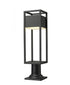 Z-Lite Barwick 1 Light Outdoor Pier Mounted Fixture in Black Finish Model: 585PHMR-533PM-BK-LED