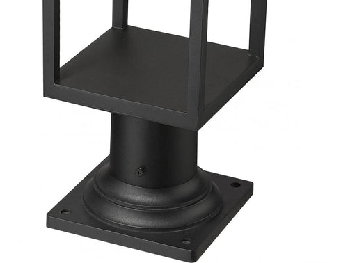 Z-Lite Barwick 1 Light Outdoor Pier Mounted Fixture in Black Finish Model: 585PHMR-533PM-BK-LED