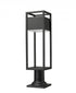 Z-Lite Barwick 1 Light Outdoor Pier Mounted Fixture in Black Finish Model: 585PHMR-533PM-BK-LED