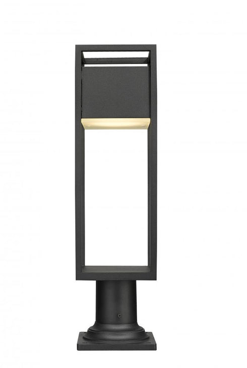Z-Lite Barwick 1 Light Outdoor Pier Mounted Fixture in Black Finish Model: 585PHMR-533PM-BK-LED