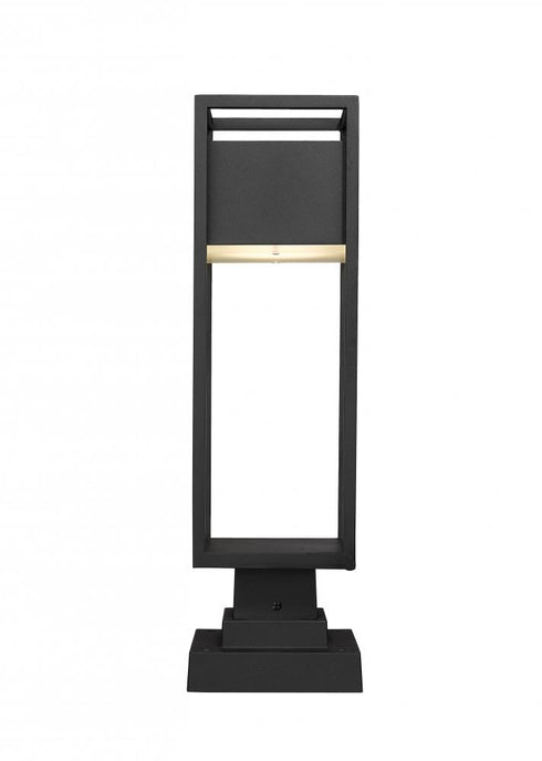 Z-Lite Barwick 1 Light Outdoor Pier Mounted Fixture in Black Finish Model: 585PHMS-SQPM-BK-LED